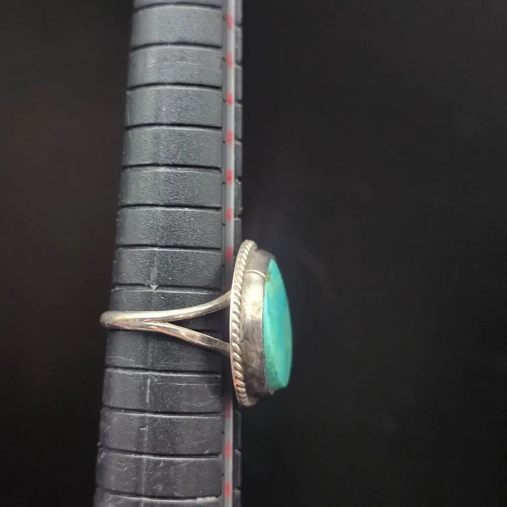 Native Sterling Silver Turquoise Ring Size 5